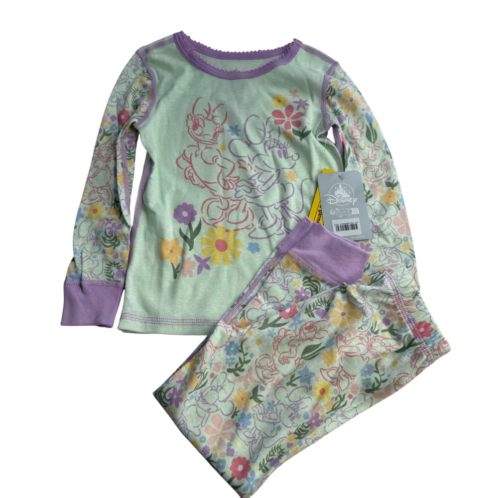 New Disney Store Minnie Mouse Daisy Pajama Pals 3T Girls Two Piece Sleepwear set